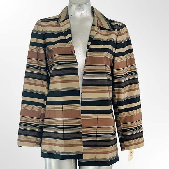 Kasper & Company Jackets & Blazers - Kasper & Company ASL Women's Striped Silk Blazer Jacket
